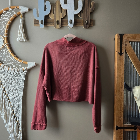 Free People Kitty Boxy Pullover Faded Rust - Picture 7 of 9